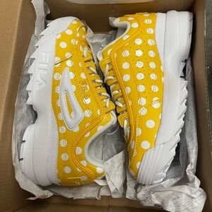 FILA Yellow Polka Dot Sneakers DISRUPTOR 2